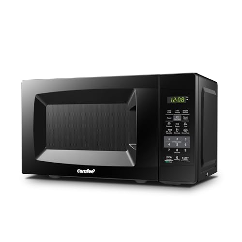 COMFEE' Countertop Microwave Oven, 0.7 Cu.Ft, 700W, Black, ECO Mode